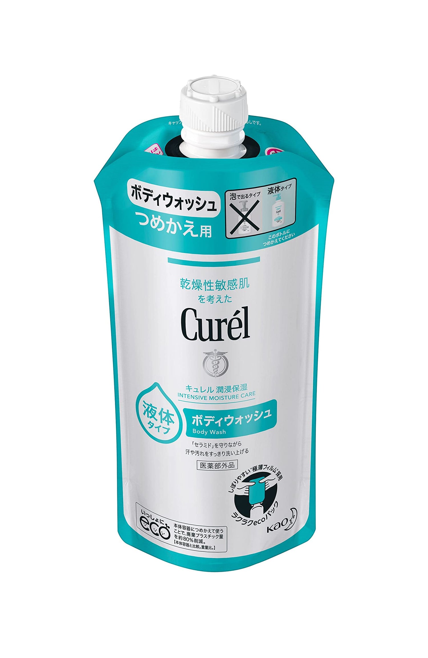 Curel Body Wash Refill 340ml (Can be used for babies) Weakly acidic, fragrance-free, color-free body soap single item