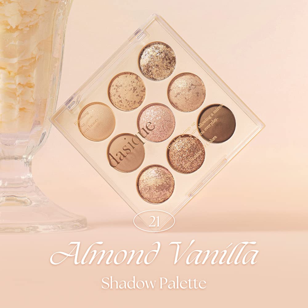 dasique Almond Vanilla 9-Color Eyeshadow Palette for Japanese Beauty