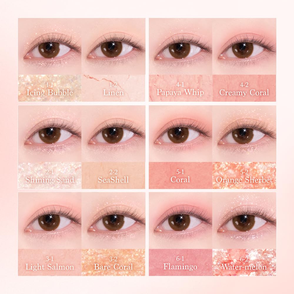 dasique Eyeshadow Palette Summer Coral 9 Colors for Vibrant Looks