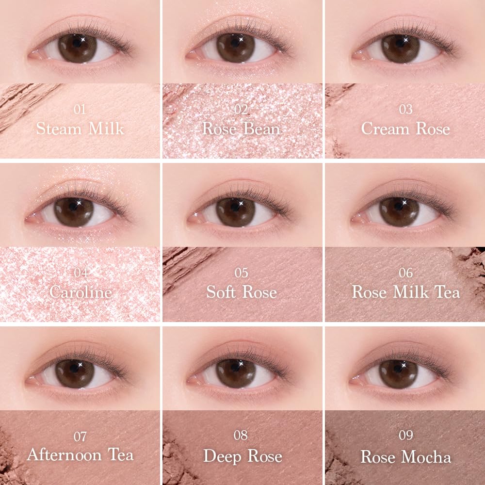 dasique Rose Milk Tea Eyeshadow Palette with 9 Shades