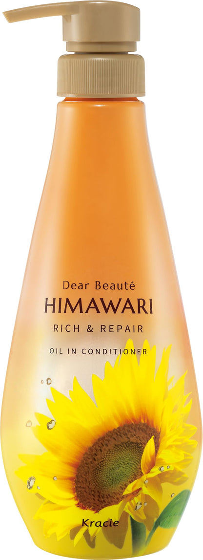 Dear Beauté Rich &amp; Repair Oil-In Conditioner Bottle 500g | Sunflower Hair Care Frizz Curly Hair Dryness Humidity