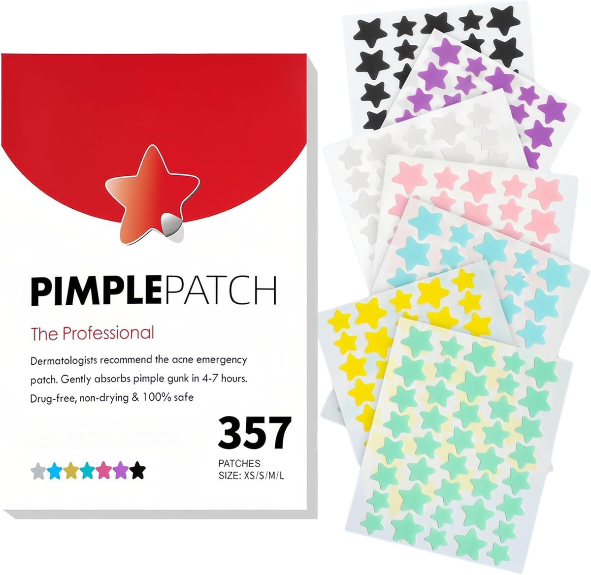 Deiboun Star-Shaped Hydrocolloid Spot Patches 357pcs for Skin Care