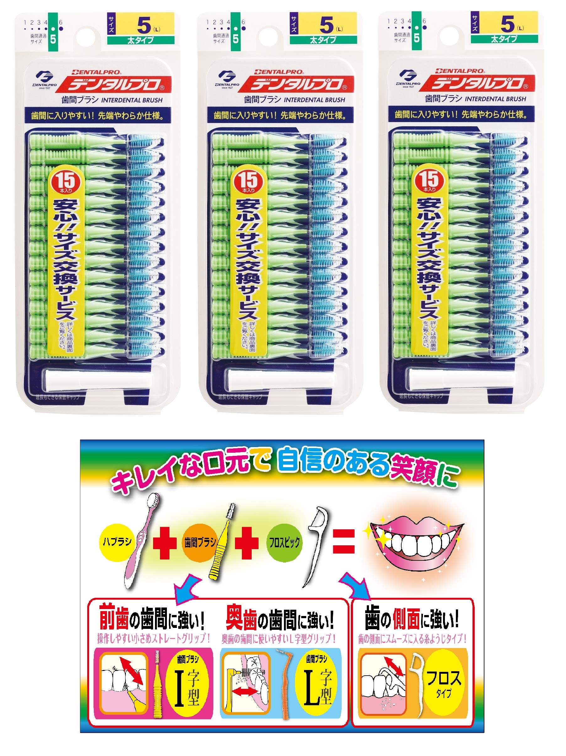 Dental Pro DP Interdental Brush 15P Size 5 3P + Leaflet