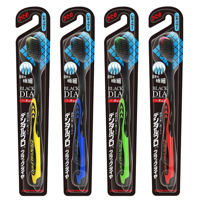 Dental Pro Brosse à dents ultra-fine noire avec 4 pièces + brochure