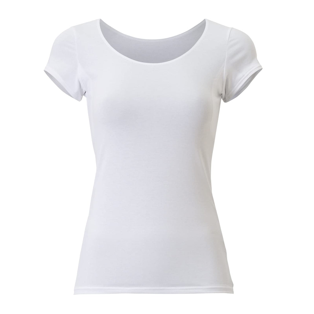 DEOEST French Sleeve Deodorizing Top with Sweat Pads Size L White