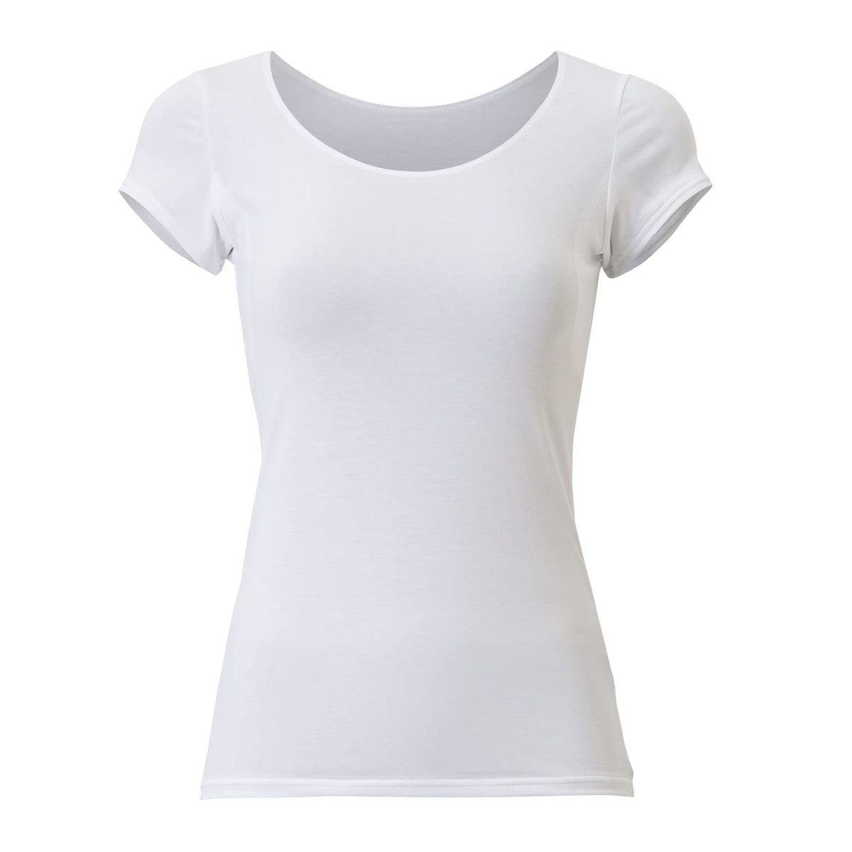 DEOEST French Sleeve Deodorizing Top with Sweat Pads Size L White