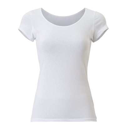 DEOEST French Sleeve Deodorizing Top with Sweat Pads Size L White