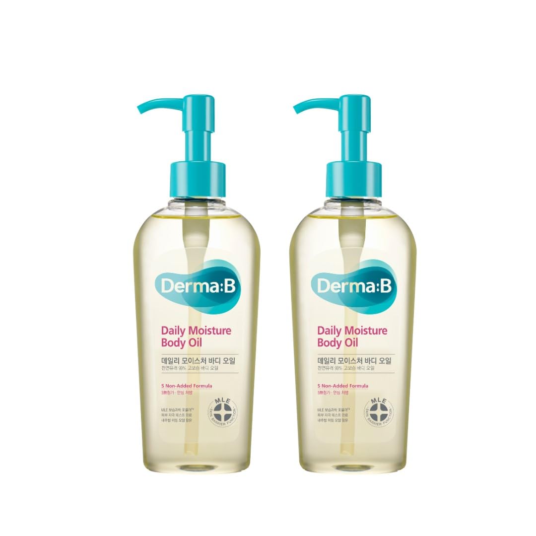 DERMA:B Daily Moisture Body Oil 200ml Peach Scented Multi-Use Oil