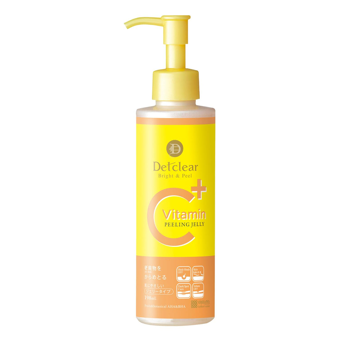 [Amazon.co.jp Exclusive] DET Clear Bright &amp; Peel Peeling Jelly <Vitamin Fruit Fragrance> Increased Volume 198mL (Contains 3 Types of Vitamin C Derivatives) Made in Japan