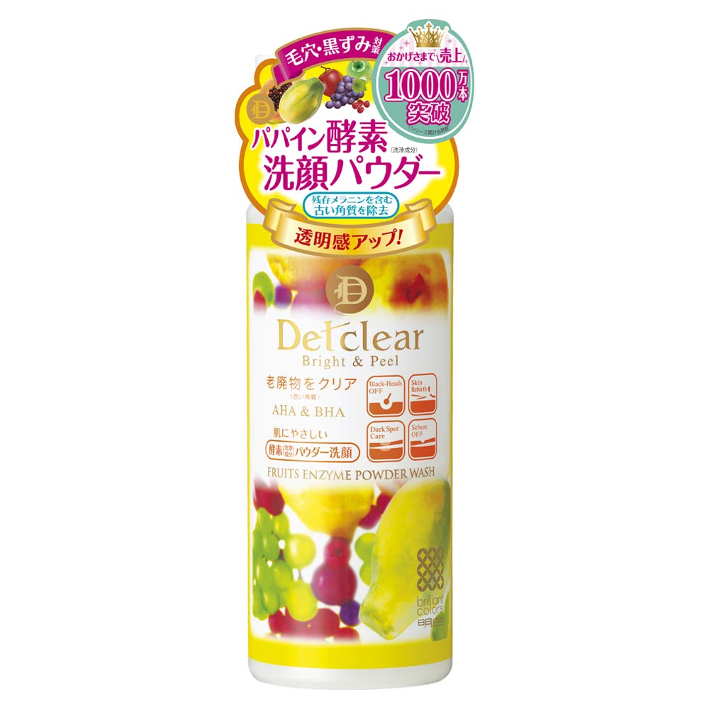Meishoku DET Clear Bright &amp; Peel Fruit Enzyme Powder Wash 75g (Made in Japan)