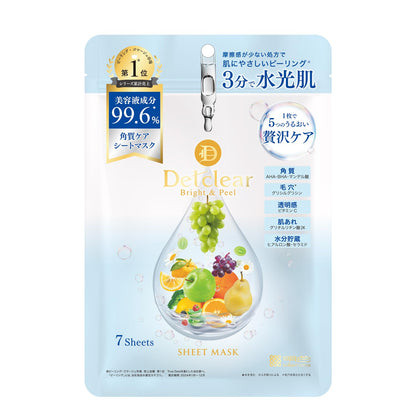 DET CLEAR Bright &amp; Peel Sheet Mask 7 Pieces for Radiant Skin