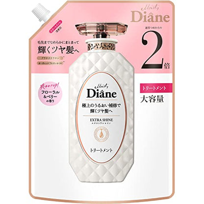 Diane 【Large Capacity】 Treatment [Shiny Hair] Floral &amp; Berry Scent Perfect Beauty Extra Shine Refill 660ml