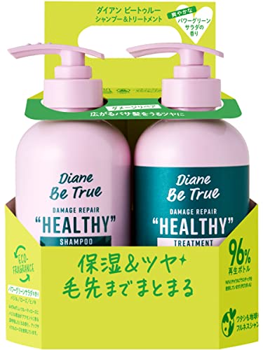 Diane Be True Shampoo &amp; Treatment [Damage Repair &amp; Moisture] Power Green Salad Scent Diane Be True Damage Repair 400ml×2