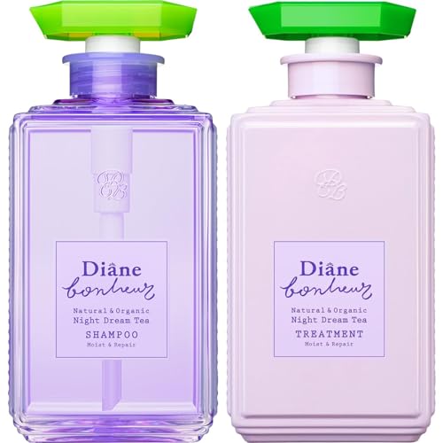 Diane Bonheur Shampoo &amp; Treatment [Night Dream Tea Scent] Moist &amp; Repair 500ml×2 Organic Additive-Free