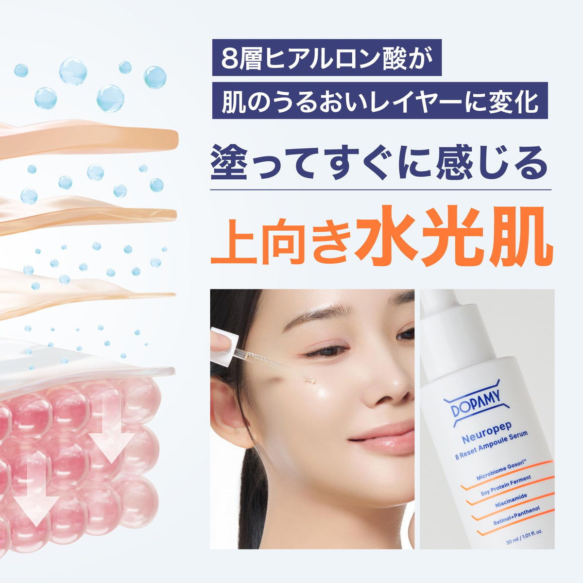 DOPAMY Neuropeptide 8R Ampoule Serum 30ml for Japanese Skincare
