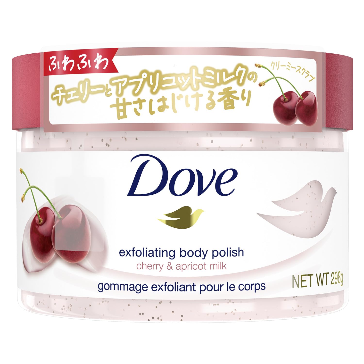 Dove Body Scrub in Cherry &amp; Apricot Milk 298g