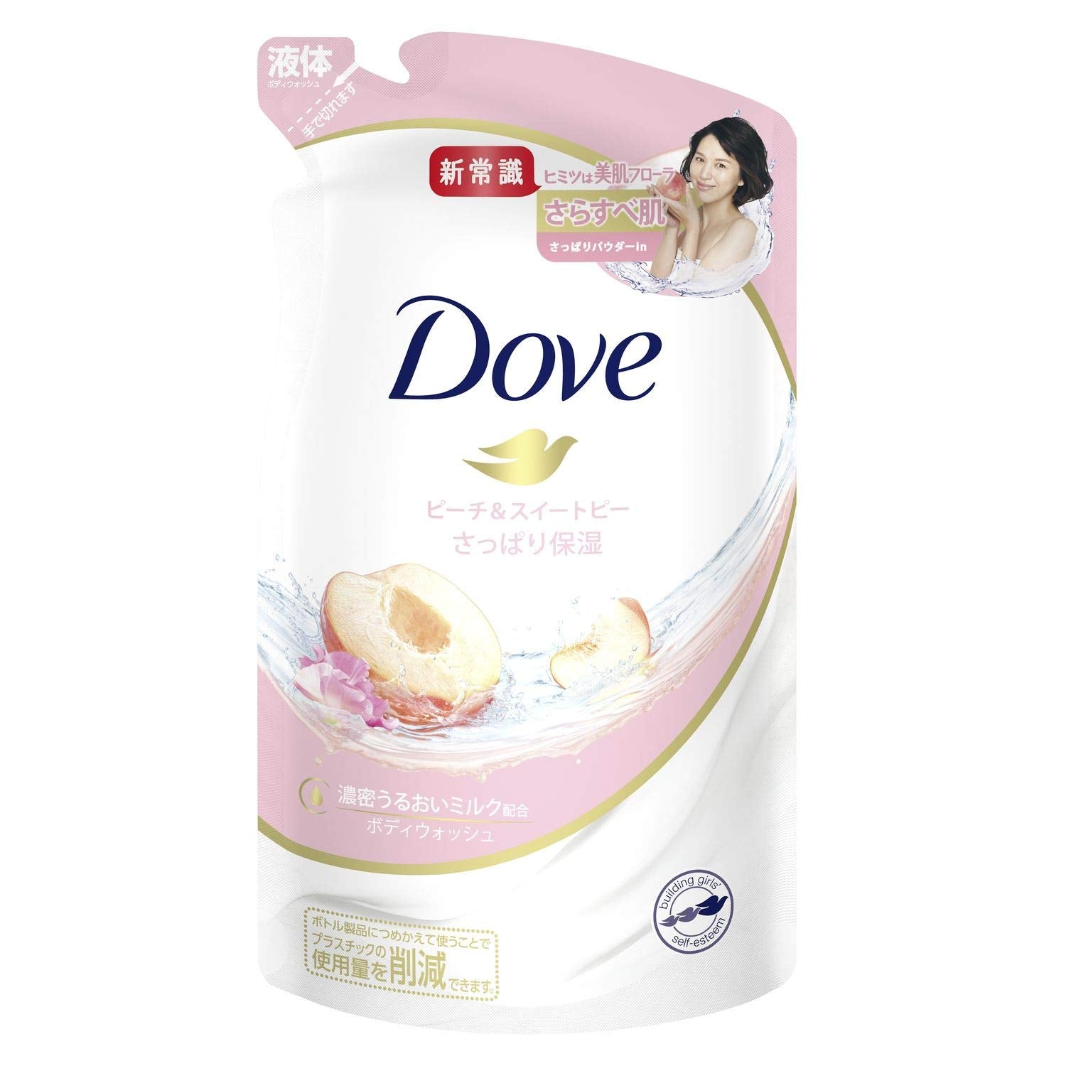 Dove Body Wash Peach &amp; Sweet Pea Refill 360g for Refreshing Cleanse
