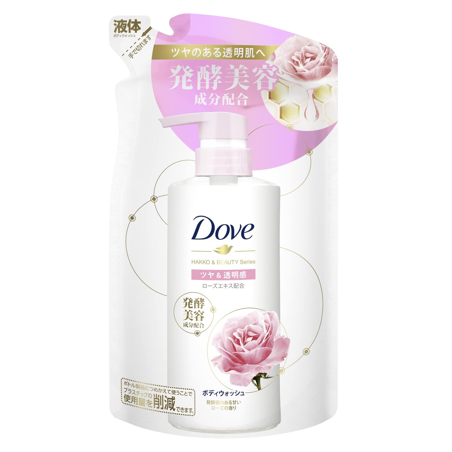 Dove Body Soap Shine &amp; Transparency Body Wash 340g with Fermented Ingredients