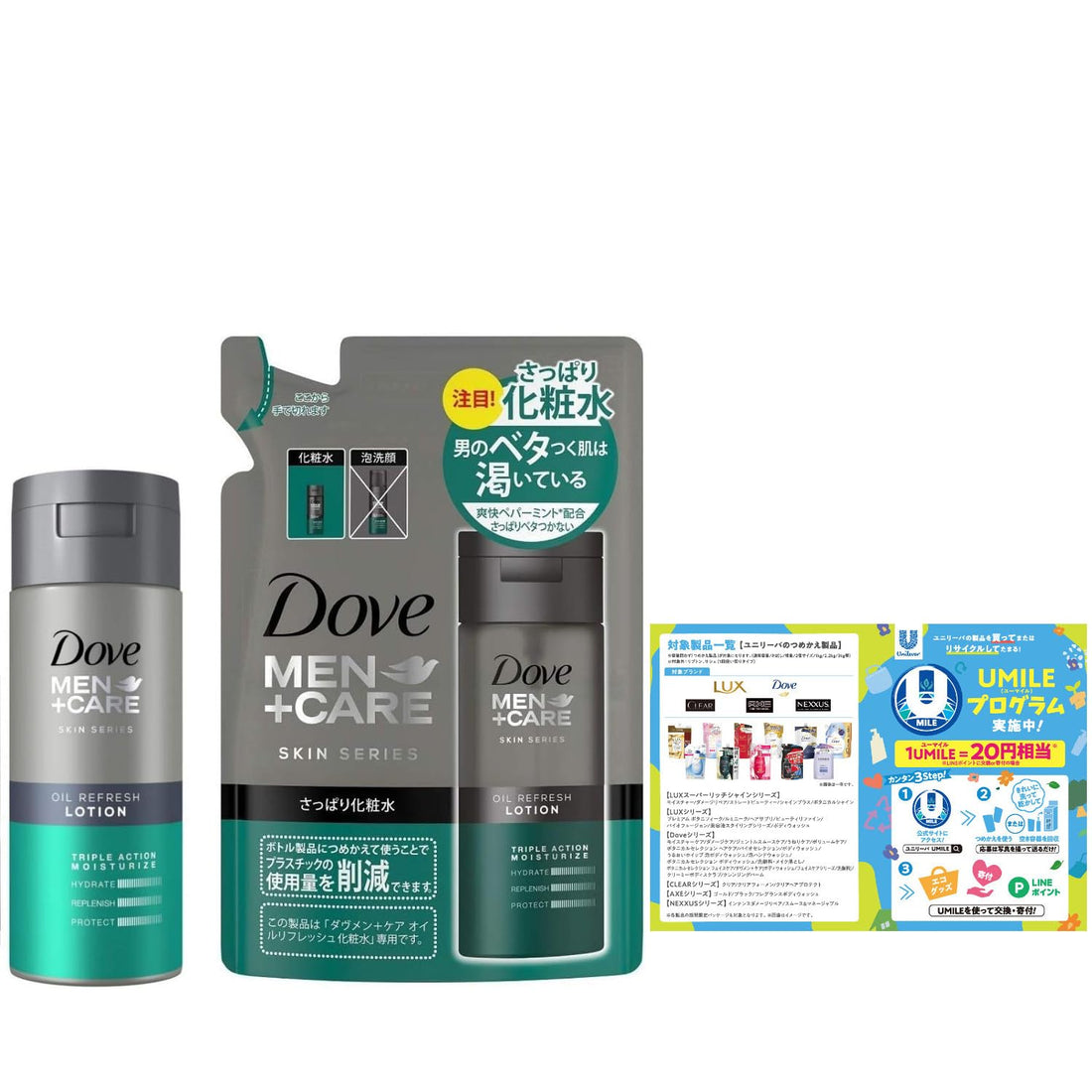 Dove MEN Care Oil Refresh Lotion 145ml with Refill 130ml