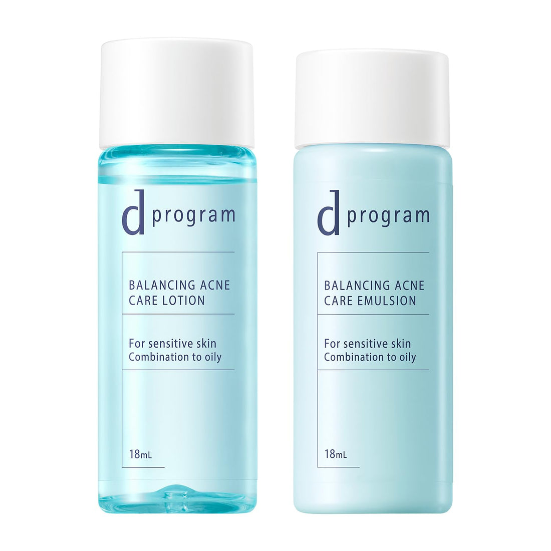 d program Balance &amp; Acne Care Set EX 18mL+18mL | Trial/Travel Size | Milk/Lotion Type | Fragrance-Free | Delicate Moisturizing, Skin Roughness Prevention, Focus on Beautiful Skin Bacteria | Shiseido