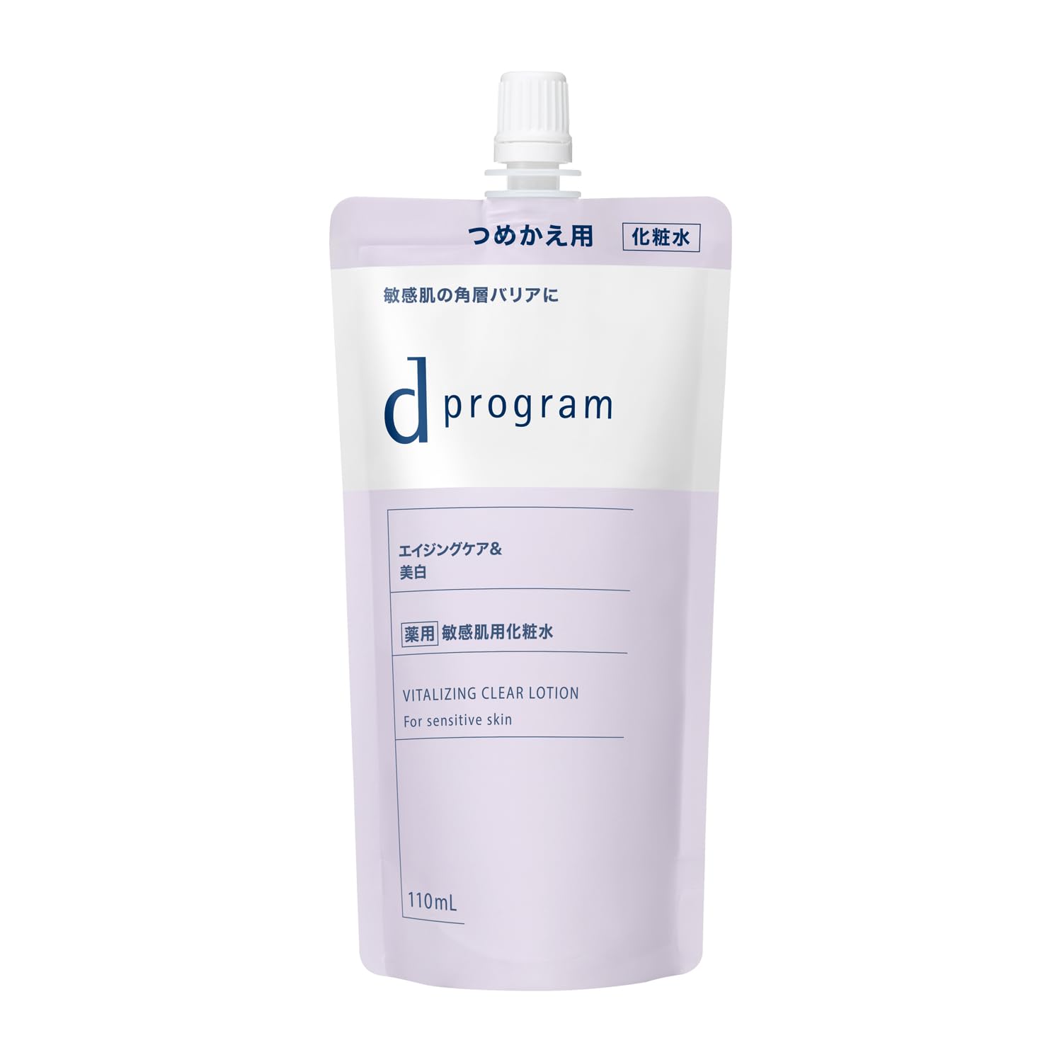 d program Vitalizing &amp; Clear Lotion EX (Refill) 110mL | Toner | Milk &amp; Lotion Texture | Fragrance-Free | Delicate Moisturizing, Skin Roughness Prevention, Focused on Beautiful Skin Bacteria | Shiseido
