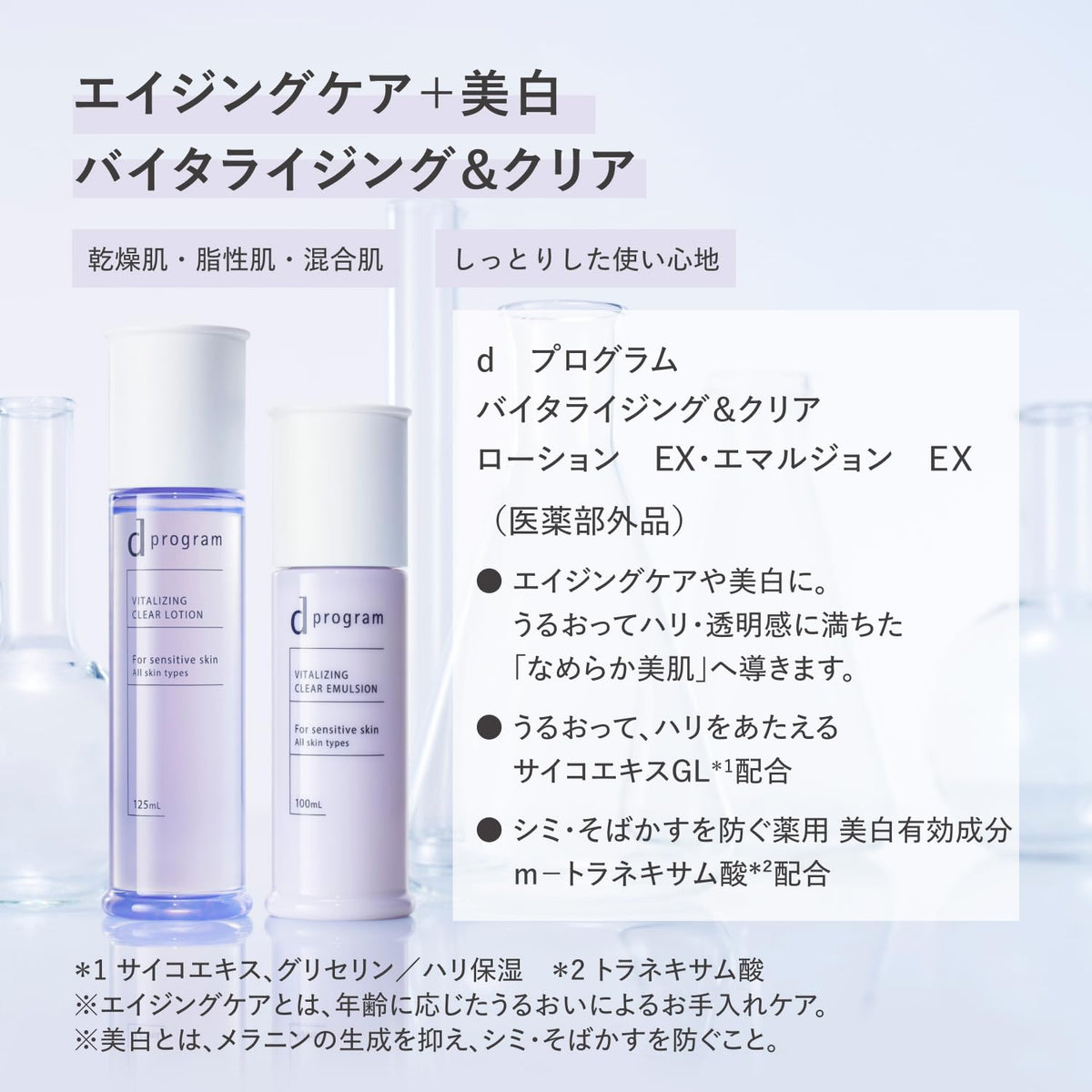 d program Vitalizing &amp; Clear Lotion EX 125ml Fragrance-Free Hydrating Lotion
