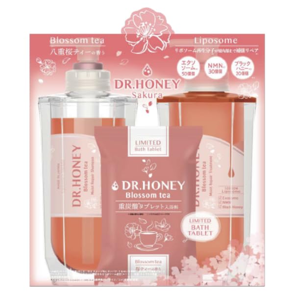 DR.HONEY Black Bee Shampoo and Treatment Set 340mL Blossom Tea
