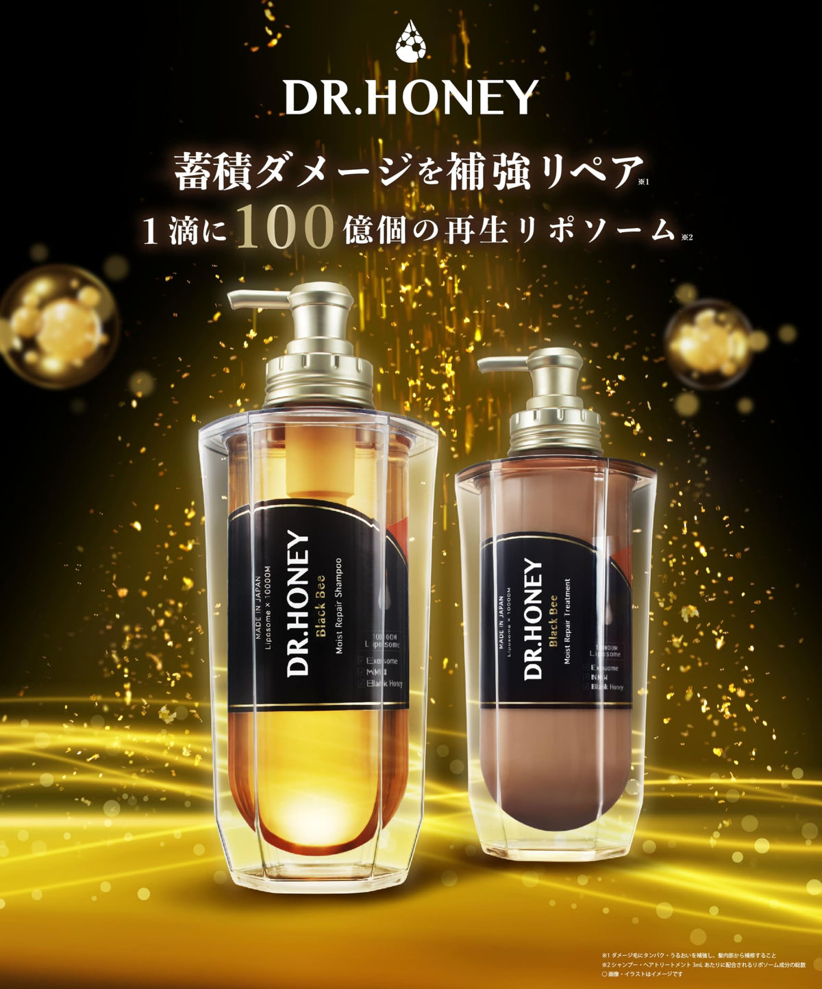 DR.HONEY Black Bee Shampoo and Treatment Set 340mL Blossom Tea