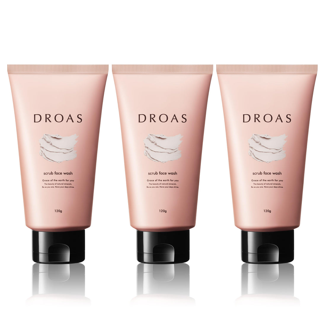 DROAS Clay Mild Scrub Wash 3-Pack for Pore Care and Hydration