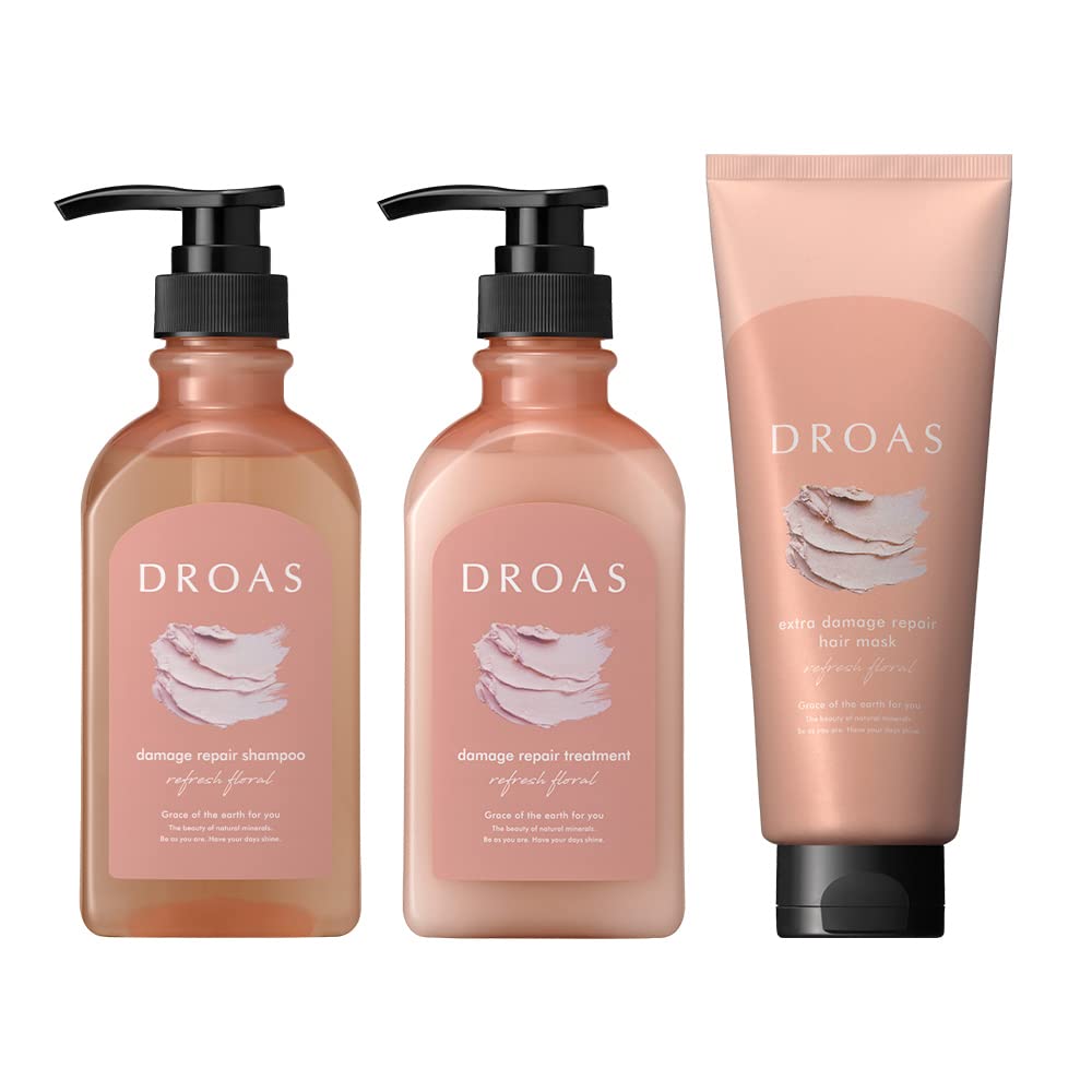 DROAS Hair Treatment Set with Shampoo Conditioner and Hair Mask