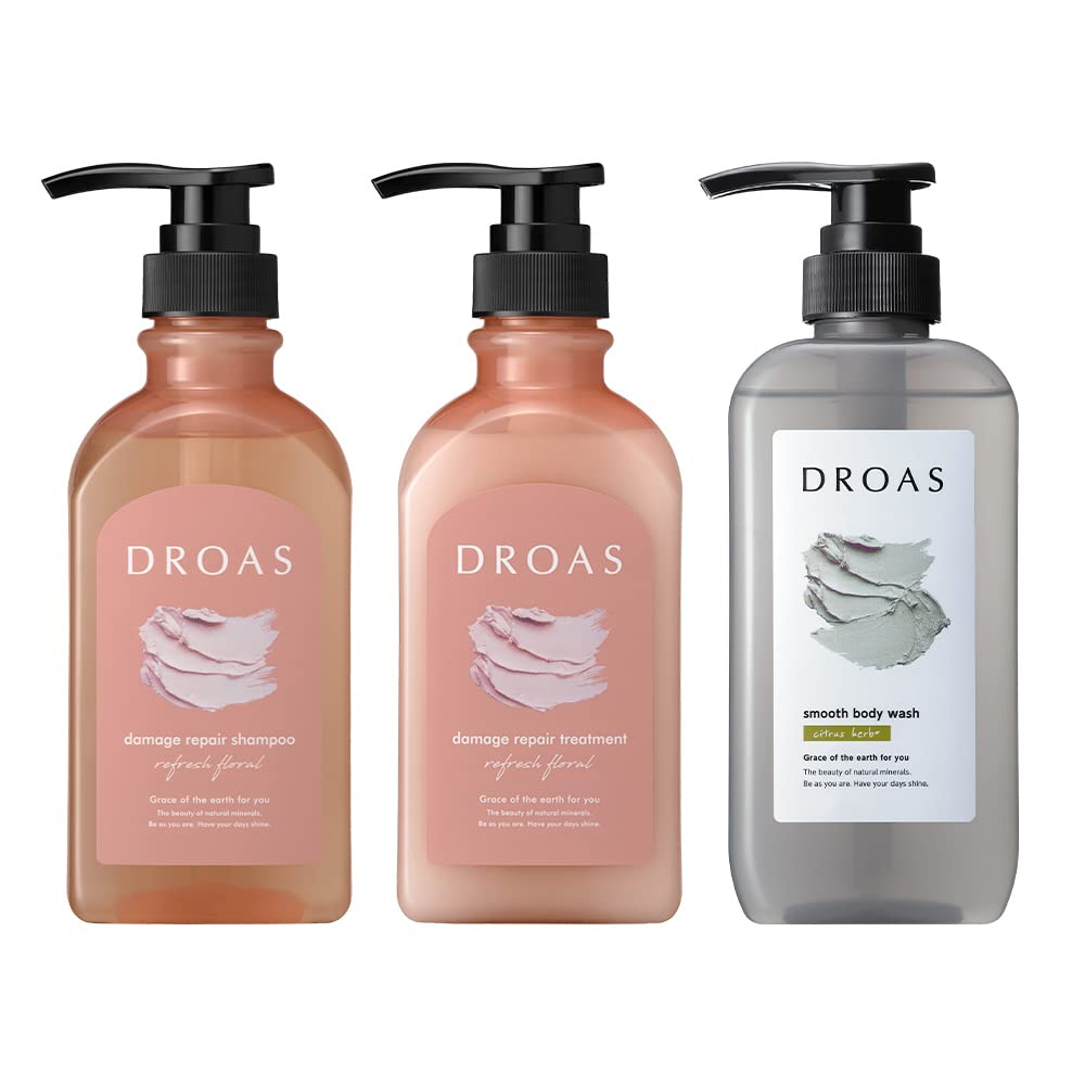 DROAS Damage Repair Shampoo Treatment Body Soap Set for Smooth Hair