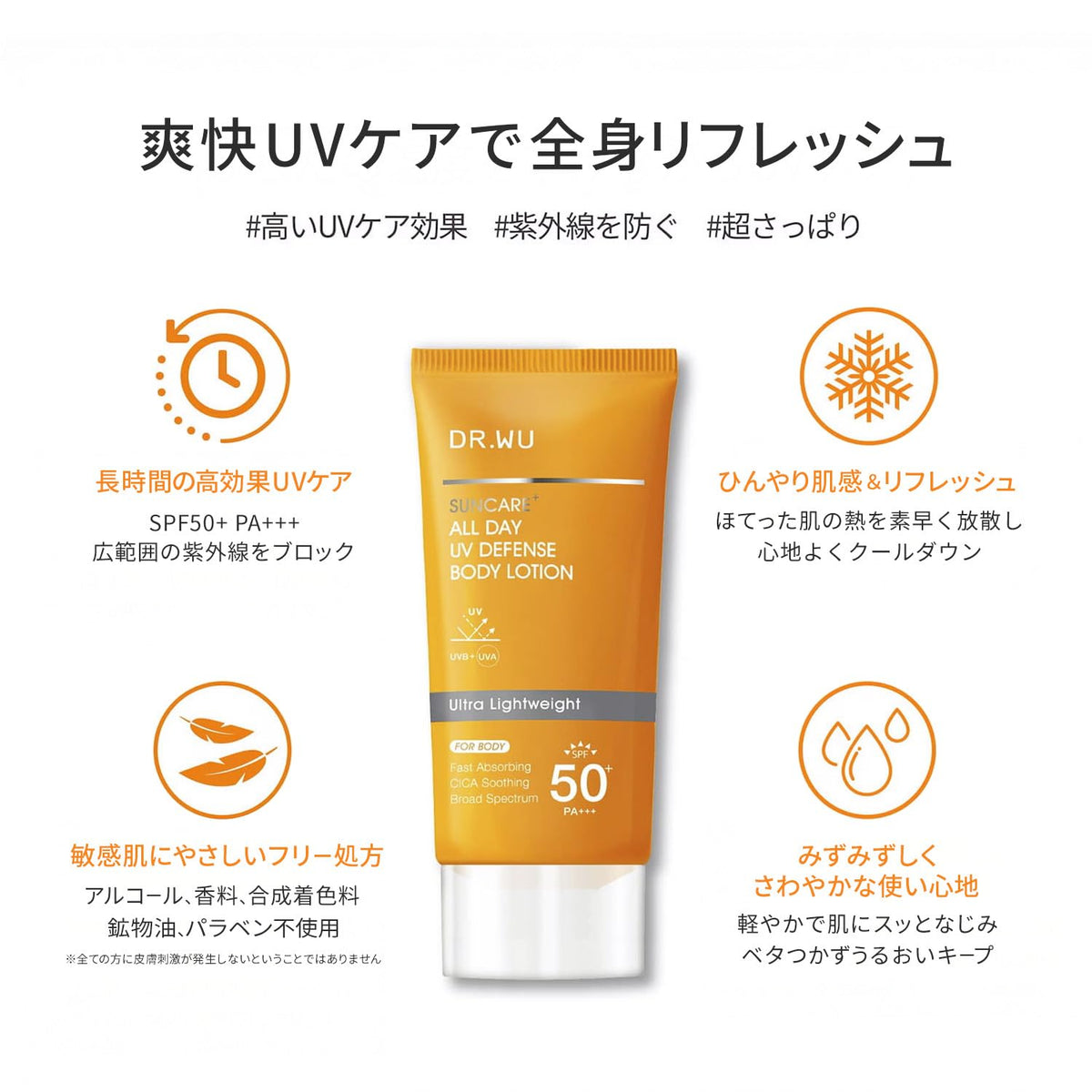 DR.WU All Day UV Defense Body Lotion 80ml with SPF50+