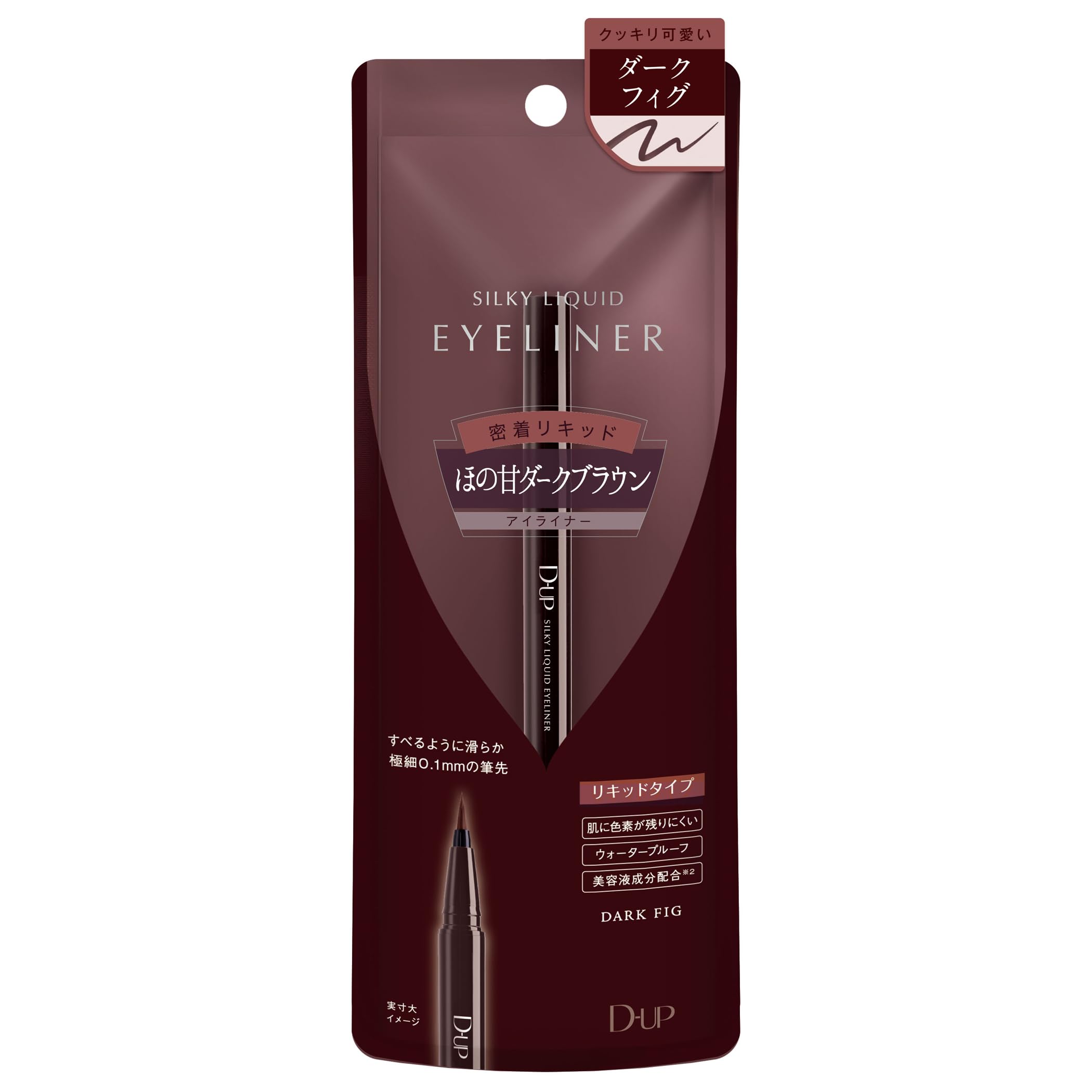 D-UP Silky Liquid Eyeliner WP Dark Fig 0.1mm Precision