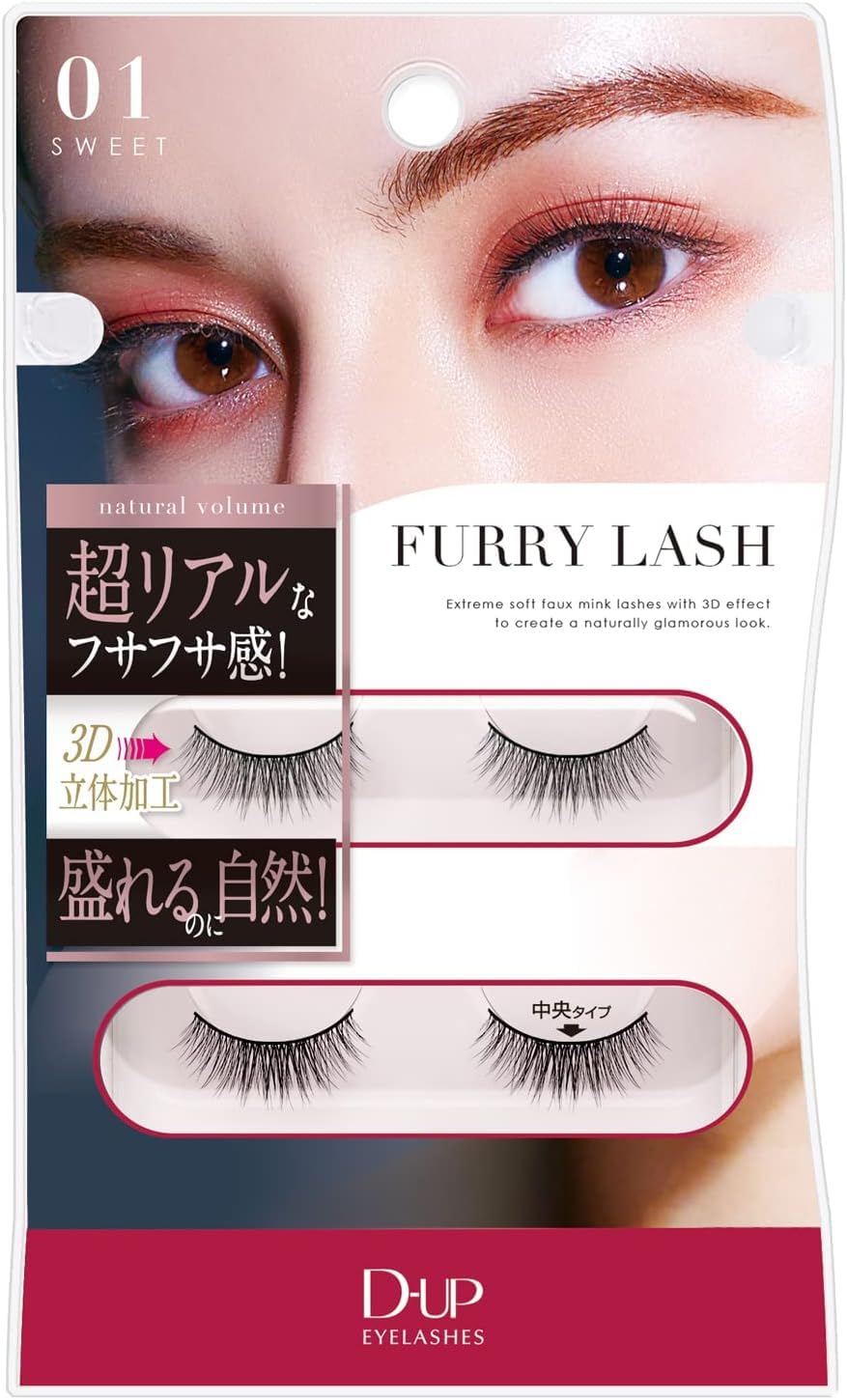 D-UP Furry Lash 01 SWEET Natural Look 2 Pairs