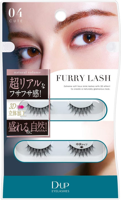D-UP Furry Lash 04 CUTE Soft Mink-Like Lashes 2 Pairs