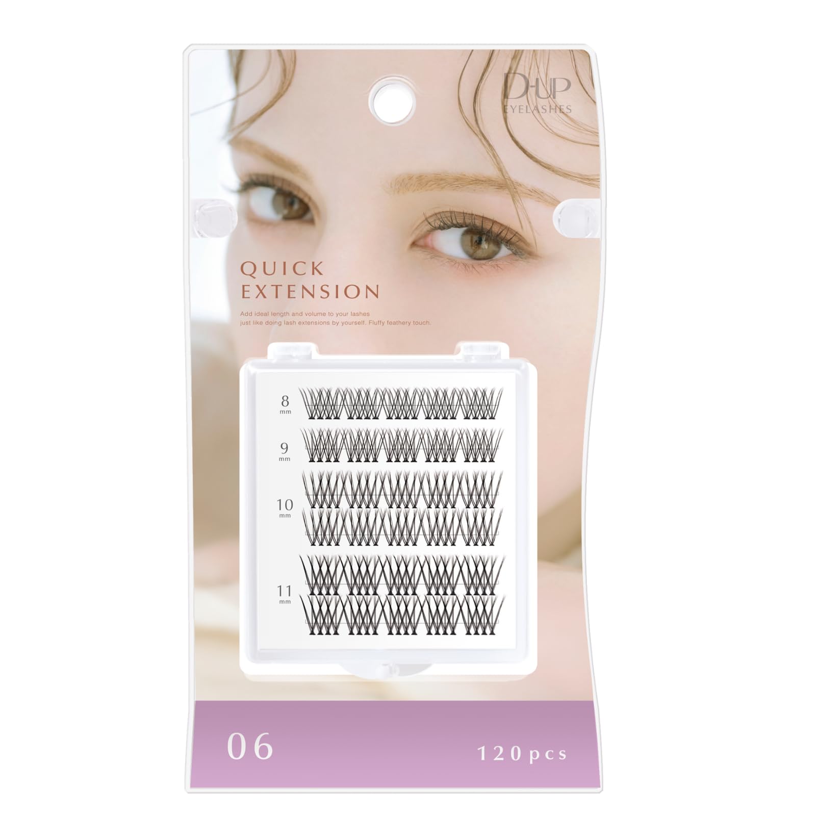 D-UP Quick Extension Vtype 06 Volume Eyelash Extensions 120pcs