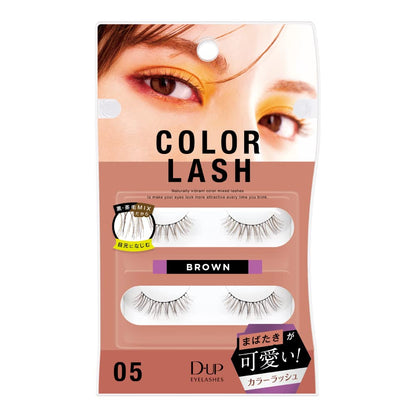 D-UP Color Rush 05 Brown Natural Look Eyelashes 2 Pairs