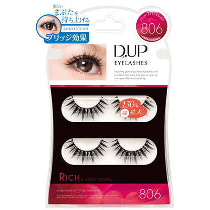 D-UP Eyelash RICH 806 Black Voluminous Eyelashes 2 Pairs