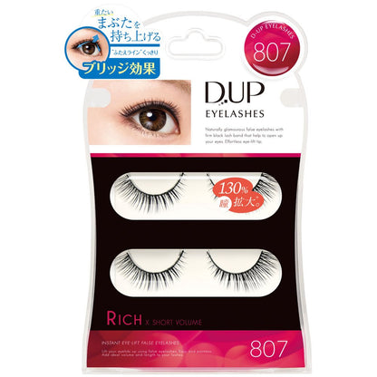 D-UP Eyelash Rich 807 Black 2 Pairs (x 1)