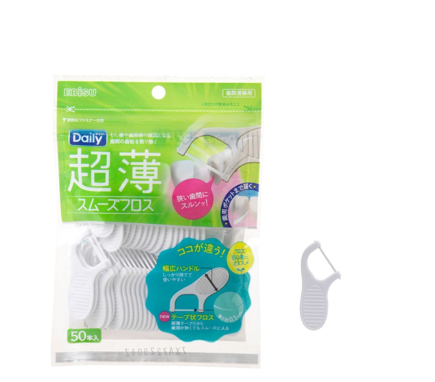 Ebisu Daily Ultra Thin Smooth Floss Set of 2 for Easy Dental Care