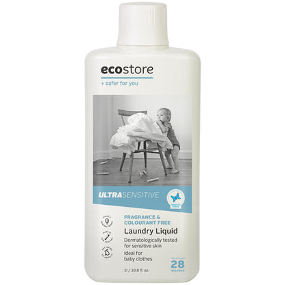 ecostore Laundry Liquid 【Fragrance-Free】 1L Laundry Detergent Liquid Plant-Based Skin-Friendly