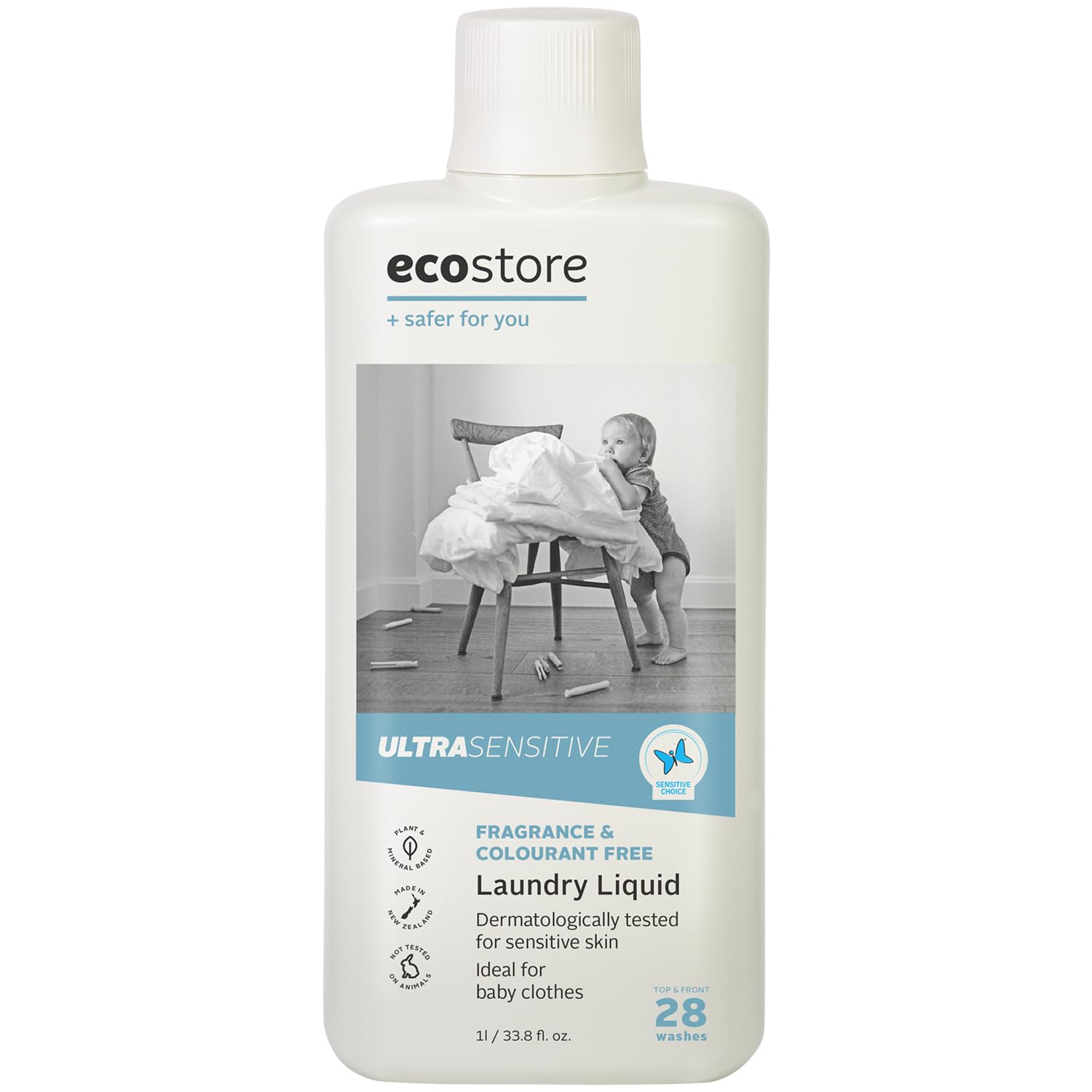 ecostore Laundry Liquid 【Fragrance-Free】 1L Laundry Detergent Liquid Plant-Based Skin-Friendly