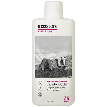 ecostore Laundry Liquid 【Geranium &amp; Orange】 1L Laundry Detergent Liquid Plant-Based Gentle on Skin