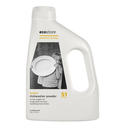 ecostore Poudre de lavage automatique pour lave-vaisselle 【Citron】 1kg Détergent en poudre pour lave-vaisselle automatique
