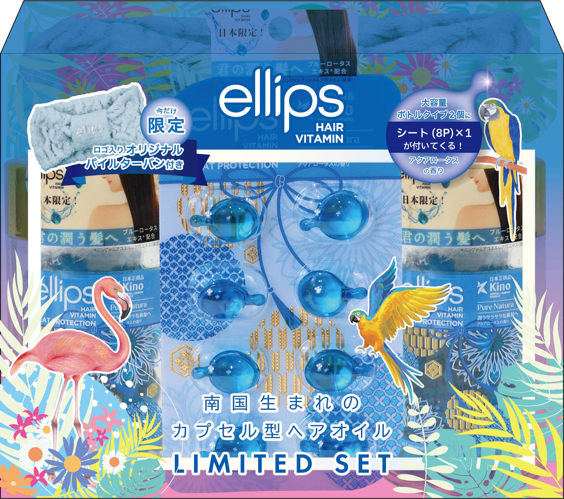 Set promotionnel ellips avec bouteille et serviette pour cheveux Pure Natura Original