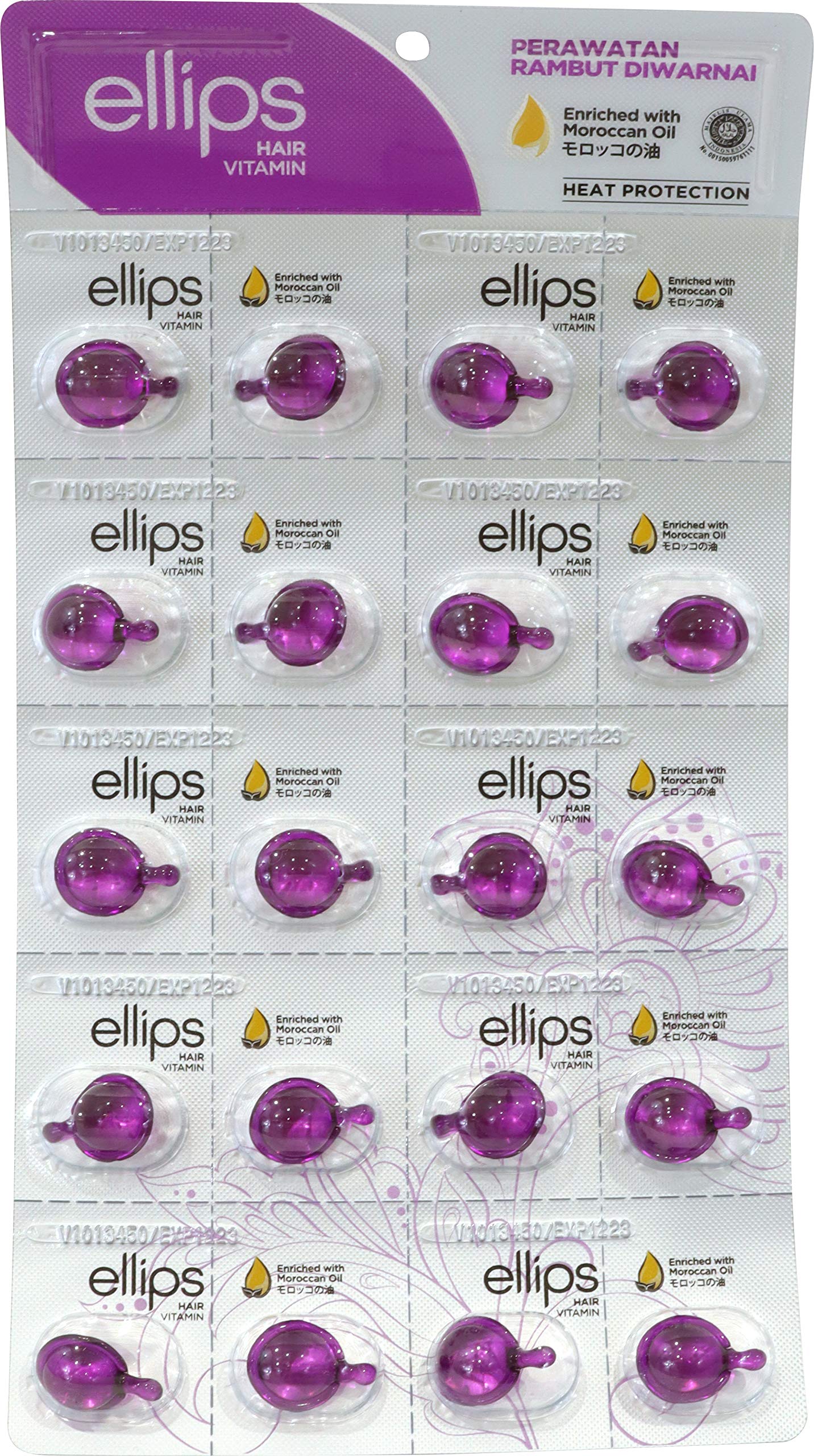 [Japan Exclusive] ellips Hair Oil Clear Purple Sheet Type 20 Capsules