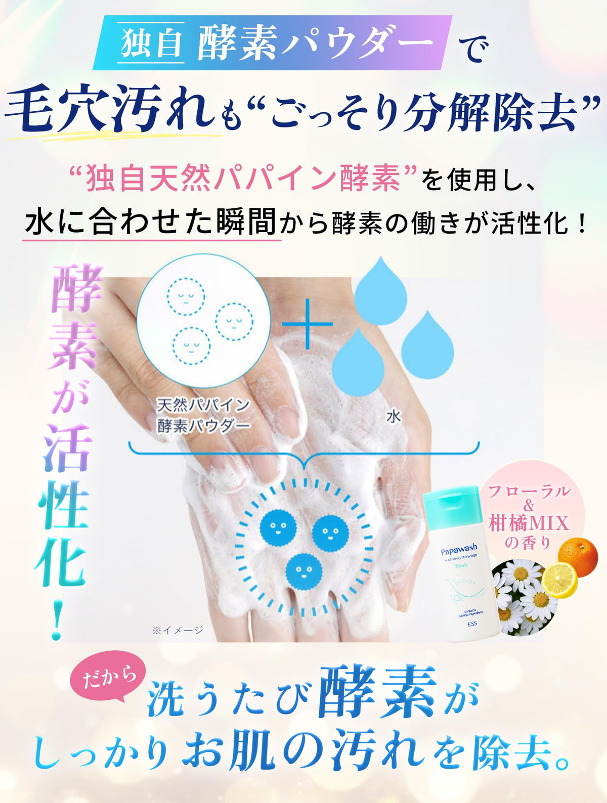 ESS Basic Wash Powder 60g for Refreshing Cleansing