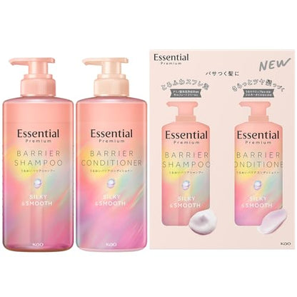 Essential Premium Moisture Barrier Shampoo Silky Smooth Pump Set 900ml
