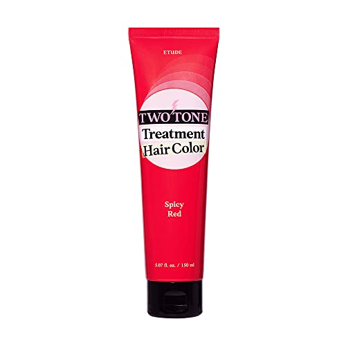 ETUDE [Official Etude] 2-Tone Treatment Hair Color Spicy Red / Red Color / Hair Color / Hair Tint / Short-term Hair Color / 1 Week / 1week 150mL