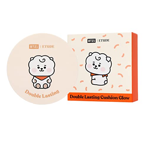 ETUDE BT21 Double Lasting Cushion Glow Neutral Beige / Cushion Foundation / Dewy Finish 15g 1.0 piece